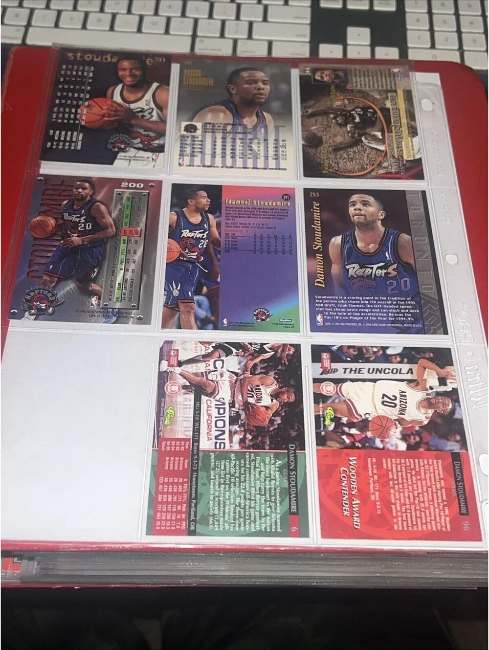 Lot Of 8 1995–96 rookie cards  Toronto Raptors Damon Stoudamire Basketball